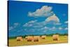 Canada, Ontario, New Liskeard. Hay bales in farm field.-Jaynes Gallery-Stretched Canvas