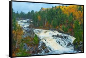Canada, Ontario, Onaping. Onaping River at Onaping Falls.-Jaynes Gallery-Framed Stretched Canvas