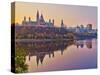 Canada, Ontario, Ottawa, Canadian Parliament across Ottawa River-Alan Copson-Stretched Canvas