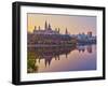 Canada, Ontario, Ottawa, Canadian Parliament across Ottawa River-Alan Copson-Framed Photographic Print