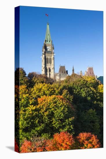 Canada, Ontario, Ottawa, Canadian Parliament Building, Peace Tower-Walter Bibikow-Stretched Canvas