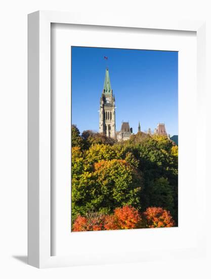 Canada, Ontario, Ottawa, Canadian Parliament Building, Peace Tower-Walter Bibikow-Framed Photographic Print