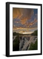 Canada, Ontario. Sunset with Clouds over Kakabeka Falls-Judith Zimmerman-Framed Photographic Print