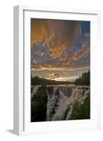 Canada, Ontario. Sunset with Clouds over Kakabeka Falls-Judith Zimmerman-Framed Photographic Print