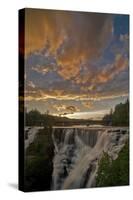 Canada, Ontario. Sunset with Clouds over Kakabeka Falls-Judith Zimmerman-Stretched Canvas