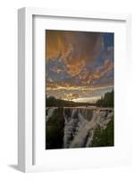 Canada, Ontario. Sunset with Clouds over Kakabeka Falls-Judith Zimmerman-Framed Photographic Print