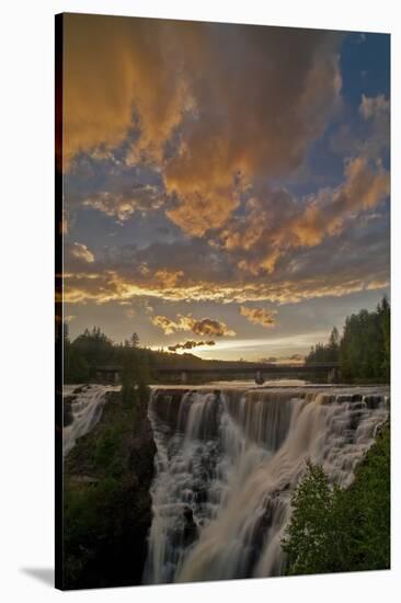 Canada, Ontario. Sunset with Clouds over Kakabeka Falls-Judith Zimmerman-Stretched Canvas