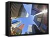 Canada, Ontario, Toronto, Downtown Financial District, Fisheye View-Alan Copson-Framed Stretched Canvas