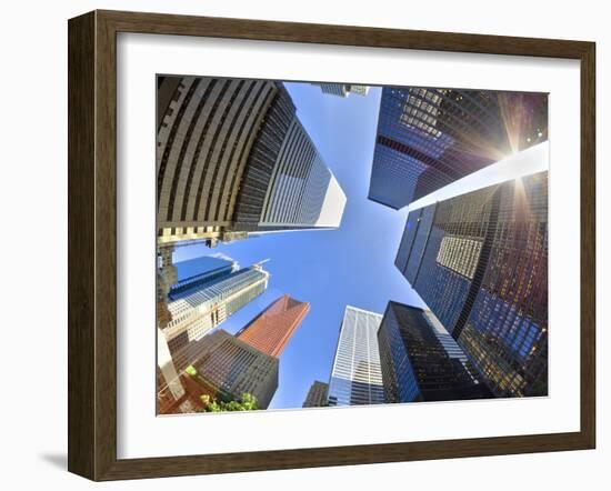 Canada, Ontario, Toronto, Downtown Financial District, Fisheye View-Alan Copson-Framed Photographic Print