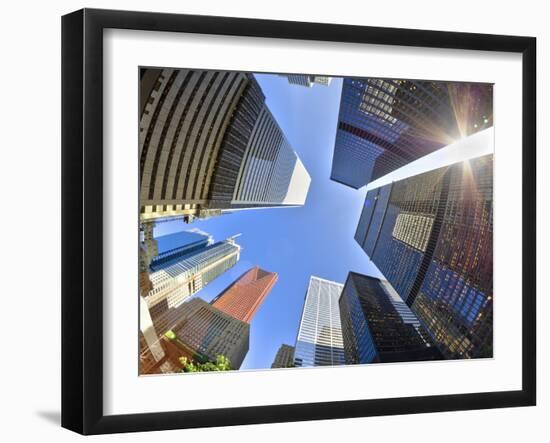 Canada, Ontario, Toronto, Downtown Financial District, Fisheye View-Alan Copson-Framed Photographic Print