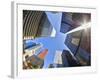 Canada, Ontario, Toronto, Downtown Financial District, Fisheye View-Alan Copson-Framed Photographic Print