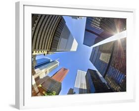 Canada, Ontario, Toronto, Downtown Financial District, Fisheye View-Alan Copson-Framed Photographic Print