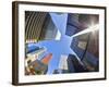 Canada, Ontario, Toronto, Downtown Financial District, Fisheye View-Alan Copson-Framed Photographic Print