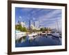 Canada, Ontario, Toronto, Marina Quay West, Skyline with Cn Tower-Alan Copson-Framed Photographic Print