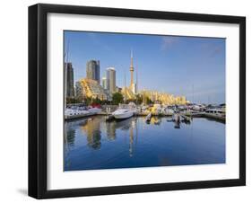 Canada, Ontario, Toronto, Marina Quay West, Skyline with Cn Tower-Alan Copson-Framed Photographic Print