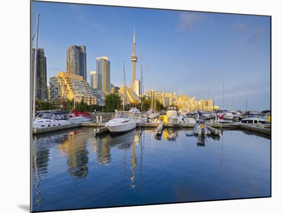 Canada, Ontario, Toronto, Marina Quay West, Skyline with Cn Tower-Alan Copson-Mounted Photographic Print