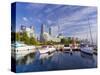 Canada, Ontario, Toronto, Marina Quay West, Skyline with Cn Tower-Alan Copson-Stretched Canvas