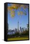 Canada, Ontario, Toronto, View of Cn Tower and City Skyline from Center Island-Jane Sweeney-Framed Stretched Canvas