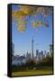 Canada, Ontario, Toronto, View of Cn Tower and City Skyline from Center Island-Jane Sweeney-Framed Stretched Canvas