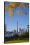 Canada, Ontario, Toronto, View of Cn Tower and City Skyline from Center Island-Jane Sweeney-Stretched Canvas