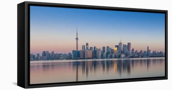 Canada, Ontario, Toronto, View of Cn Tower and City Skyline-Jane Sweeney-Framed Stretched Canvas