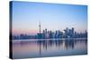 Canada, Ontario, Toronto, View of Cn Tower and City Skyline-Jane Sweeney-Stretched Canvas