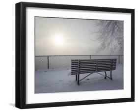 Canada, Ottawa, Ottawa River. Fog-Shrouded Winter Scene-Bill Young-Framed Photographic Print