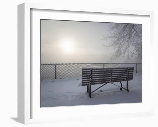 Canada, Ottawa, Ottawa River. Fog-Shrouded Winter Scene-Bill Young-Framed Photographic Print