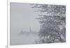Canada, Ottawa, Ottawa River. Parliament Buildings Seen Through Fog-Bill Young-Framed Photographic Print