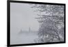 Canada, Ottawa, Ottawa River. Parliament Buildings Seen Through Fog-Bill Young-Framed Photographic Print