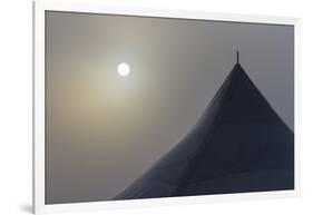 Canada, Ottawa. Top of Large Tent and Sun Muted by Fog-Bill Young-Framed Photographic Print