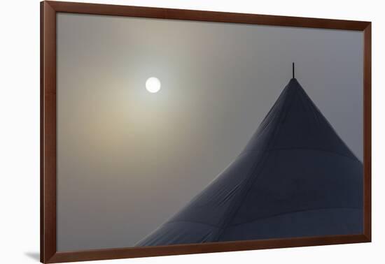 Canada, Ottawa. Top of Large Tent and Sun Muted by Fog-Bill Young-Framed Photographic Print