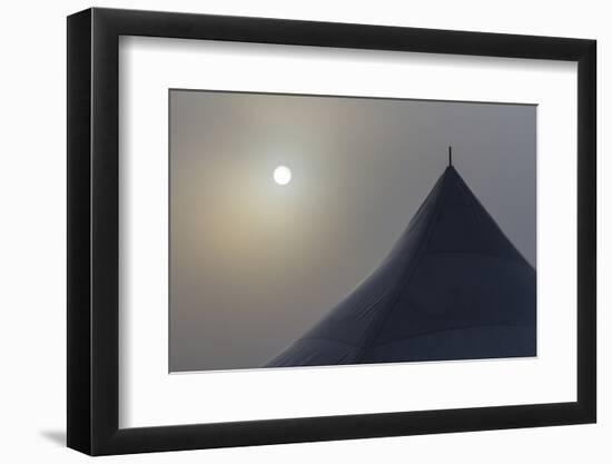 Canada, Ottawa. Top of Large Tent and Sun Muted by Fog-Bill Young-Framed Photographic Print