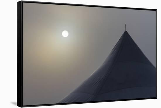 Canada, Ottawa. Top of Large Tent and Sun Muted by Fog-Bill Young-Framed Stretched Canvas