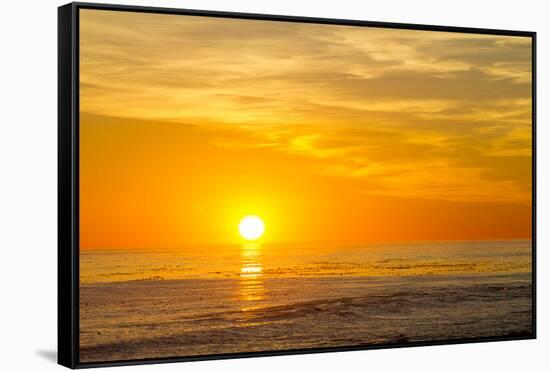 Canada, Pacific Rim National Park Reserve, Sunset from Tsusiat Falls Beach Camp-Jamie And Judy Wild-Framed Stretched Canvas