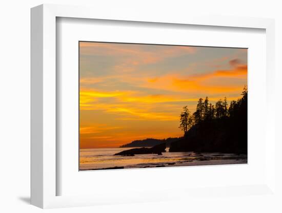 Canada, Pacific Rim National Park Reserve, Sunset from Tsusiat Falls Beach Camp-Jamie And Judy Wild-Framed Photographic Print