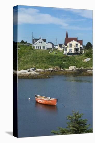 Canada, Peggy's Cove, Nova Scotia, Peaceful and Quiet Famous Harbor with Boats and Homes in Summer-Bill Bachmann-Stretched Canvas