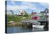 Canada, Peggy's Cove, Nova Scotia, Peaceful and Quiet Famous Harbor with Boats and Homes in Summer-Bill Bachmann-Stretched Canvas