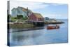 Canada, Peggy's Cove, Nova Scotia, Peaceful and Quiet Famous Harbor with Boats and Homes in Summer-Bill Bachmann-Stretched Canvas