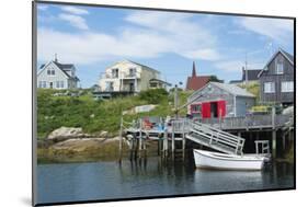Canada, Peggy's Cove, Nova Scotia, Peaceful and Quiet Famous Harbor with Boats and Homes in Summer-Bill Bachmann-Mounted Photographic Print