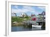 Canada, Peggy's Cove, Nova Scotia, Peaceful and Quiet Famous Harbor with Boats and Homes in Summer-Bill Bachmann-Framed Photographic Print