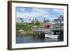 Canada, Peggy's Cove, Nova Scotia, Peaceful and Quiet Famous Harbor with Boats and Homes in Summer-Bill Bachmann-Framed Photographic Print