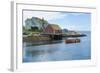 Canada, Peggy's Cove, Nova Scotia, Peaceful and Quiet Famous Harbor with Boats and Homes in Summer-Bill Bachmann-Framed Photographic Print