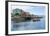 Canada, Peggy's Cove, Nova Scotia, Peaceful and Quiet Famous Harbor with Boats and Homes in Summer-Bill Bachmann-Framed Photographic Print