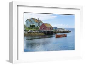 Canada, Peggy's Cove, Nova Scotia, Peaceful and Quiet Famous Harbor with Boats and Homes in Summer-Bill Bachmann-Framed Photographic Print