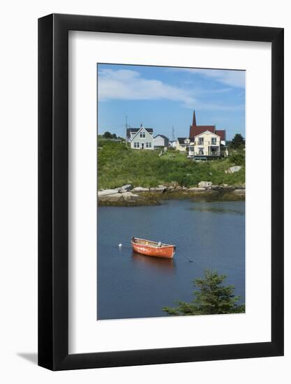 Canada, Peggy's Cove, Nova Scotia, Peaceful and Quiet Famous Harbor with Boats and Homes in Summer-Bill Bachmann-Framed Photographic Print