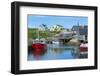 Canada, Peggy's Cove, Nova Scotia, Peaceful and Quiet Famous Harbor with Boats and Homes in Summer-Bill Bachmann-Framed Photographic Print