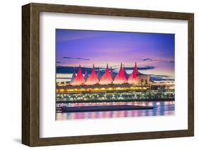 Canada Place at sunset on the Burrard Inlet waterfront of Vancouver, British Columbia, Canada, Nort-Toms Auzins-Framed Photographic Print