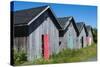 Canada, Prince Edward Island, Prim Point Graphic Beauty of Stacked Lobster Fish Houses-Bill Bachmann-Stretched Canvas