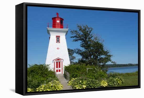 Canada, Prince Edward Island, Victoria, Beautiful Old Lighthouse Called Victoria Seaport Lighthouse-Bill Bachmann-Framed Stretched Canvas